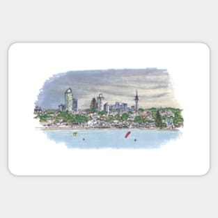 Auckland Skyline - Milford Beach Sticker